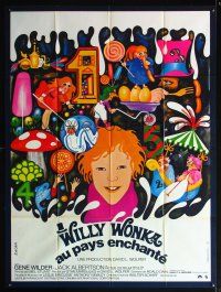 1h222 WILLY WONKA & THE CHOCOLATE FACTORY French 1p '71 cool different psychedelic art by Bacha!