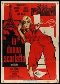 1h145 SCARLET LADY Italian 1p '69 Jean Valere's La femme ecarlate, art of sexy Monica Vitti!