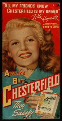 1h243 ALWAYS BUY CHESTERFIELD cigarette poster '47 all Rita Hayworth's friends know it's her brand!