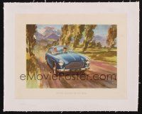 1h054 ASTON MARTIN DB 2/4 MK III linen 9x11 art print '58 cool automobile artwork by Wootton!