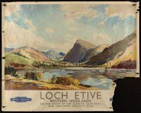 1j039 LOCH ETIVE English travel poster '50s take British Railways to Scotland, Jack Merriott art!