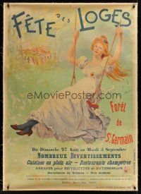 1j020 FETES DES LOGES linen French 31x47 advertising poster '22 Forest of Saint Germain-en-Lay!