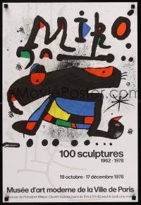 1j089 MIRO 100 SCULPTURES French art exhibition lithograph '78 Joan Miro sculptures & art!