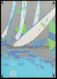 1j101 OLYMPIC GAMES MUNICH 1972 German sports poster '72 Kiel sailing photo by Peter Cornelius!
