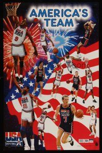 1j095 AMERICA'S TEAM special 22x34 '92 Olympic Dream Team, Charles Barkley, Michael Jordan & more!