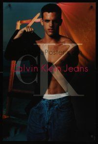 1j052 CALVIN KLEIN JEANS vertical style special 24x36 '97 great barechested image!