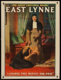 1j127 EAST LYNNE stage play special 21x28 1800s great art from Ellen Wood's Victorian classic!