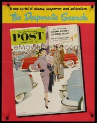 1j065 SATURDAY EVENING POST JANUARY 5, 1952 special 22x28 '52 cool art of woman car shopping!