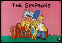 1j118 SIMPSONS horizontal style TV poster '94 Matt Groening, cartoon art of TV's favorite family!