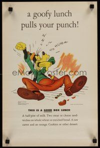 1j114 WALT DISNEY LUNCH ANNOUNCEMENT special 13x19 '43 a Goofy lunch pulls your punch!