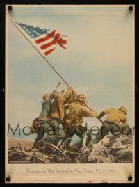 1j145 MARINES ON MT. SURIBACHI, IWO JIMA, FEB. 23, 1945 war poster '45 famous Joe Rosenthal photo!