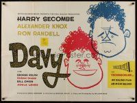 1k175 DAVY British quad '57 Ealing comedy, wacky artwork by Reginald Mount!