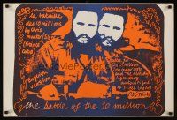1k076 CUBA: BATTLE OF THE 10,000,000 Cuban '71 really cool silkscreen art of Fidel Castro!