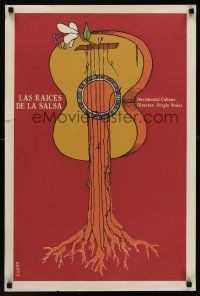 1k085 ROOTS OF SALSA Cuban '93 great Coll silkscreen art of guitar plant from music documentary!