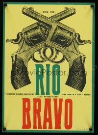 1k375 RIO BRAVO Czech 11x16 '67 Howard Hawks, John Wayne, Dean Martin, Vaca art of old guns!