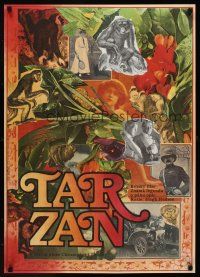 1k337 GREYSTOKE Czech 23x33 '85 Christopher Lambert as Tarzan, old-time montage art by Ziegler!