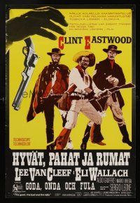 1k009 GOOD, THE BAD & THE UGLY Finnish '68 Clint Eastwood, Lee Van Cleef, Eli Wallach, different!