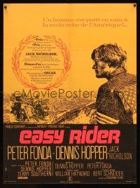 1k465 EASY RIDER French 23x32 '69 Peter Fonda, biker classic directed by Dennis Hopper!