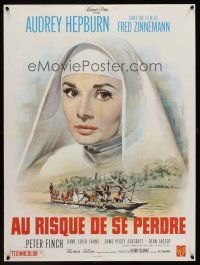 1k476 NUN'S STORY French 23x32 R60s wonderful art of religious missionary Audrey Hepburn by Mascii!