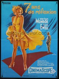 1k481 SEVEN YEAR ITCH French 23x32 R80s best art of classic Marilyn Monroe by Boris Grinsson!