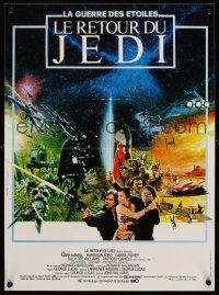 1k507 RETURN OF THE JEDI French 15x21 '83 George Lucas classic, different Jouin sci-fi artwork!