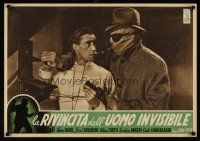 1k279 INVISIBLE MAN'S REVENGE Italian 13x18 pbusta 1949 great image of Jon Hall in title role!