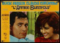 1k241 BLINDFOLD Italian photobusta '66 cool portrait images of Rock Hudson & Claudia Cardinale!