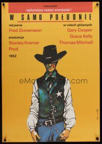 1k435 HIGH NOON Polish 27x38 R87 Marszalek art of Gary Cooper, Fred Zinnemann directed!