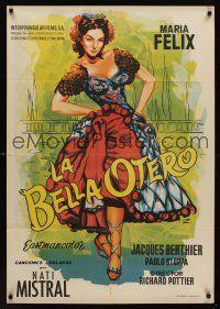 1k053 LA BELLA OTERO Spanish '54 sexiest showgirl Maria Felix in fishnet stockings!