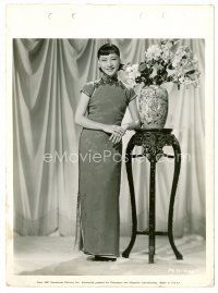 1m173 ANNA MAY WONG 8x11 key book still '37 full-length portrait in authentic Chinese outfit!