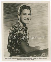 1m182 ANTHONY STEEL 8x10 still '52 waist-high portrait giving a cheesy smile!