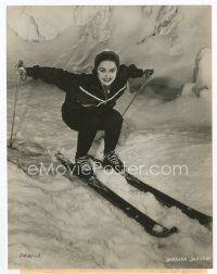 1m202 BARBARA DARROW 7.25x9.5 still '56 smiling portrait while skiing in the French Alps!