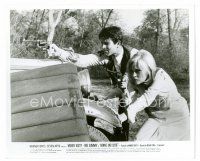 1m248 BONNIE & CLYDE 8x10 still '67 Warren Beatty & Faye Dunaway shooting guns by car!