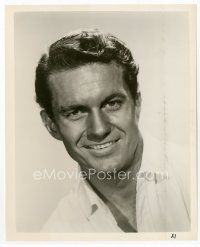 1m299 CLIFF ROBERTSON 8x10 still '62 head & shoulders smiling portrait with his collar open!