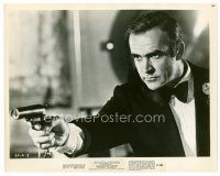 1m342 DIAMONDS ARE FOREVER 8x10 still '71 c/u of Sean Connery as James Bond in tuxedo pointing gun!