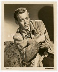 1m354 DICK HAYMES 8.25x10.25 still '53 close up seated portrait wearing trench coat!
