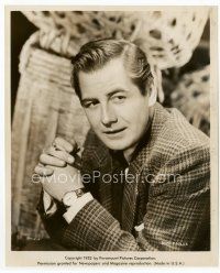 1m371 DON TAYLOR 8x10 still '52 close smoking portrait of the actor wearing suit & tie!