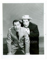 1m491 HOLD THAT GHOST 8x10 still '41 wacky posed portrait of scared Bud Abbott & Lou Costello!