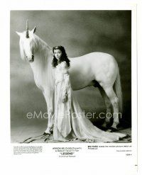 1m573 LEGEND 8x10 still '85 cool Annie Leibovitz photo of Mia Sara w/white unicorn!