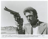1m590 MAGNUM FORCE 7.25x9.25 still '73 c/u of bandaged Clint Eastwood is Dirty Harry pointing gun!