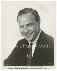 1m606 MARLON BRANDO 8x10 still '58 wonderful head & shoulders smiling portrait in suit & tie!