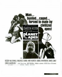 1m686 PLANET OF THE APES 8x10 still '68 Charlton Heston, classic sci-fi, cool poster design!