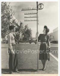 1m705 RELUCTANT DRAGON 7.5x9.25 still '41 Gifford standing at Mickey Avenue in Disney studio!