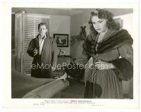 1m706 REPEAT PERFORMANCE 8x10 still '47 Joan Leslie is shocked at what Basehart points his gun at!