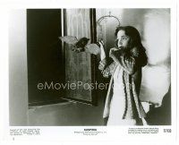 1m760 SUSPIRIA 8x10 still '77 classic Dario Argento horror, c/u of scared Jessica Harper with bat!