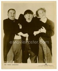 1m775 THREE STOOGES 8x10 publicity photo '50s great clowning portrait of Moe, Larry & Joe DeRita!