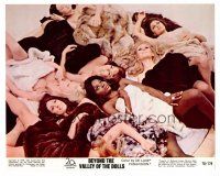 1m032 BEYOND THE VALLEY OF THE DOLLS color 8x10 still'70 Russ Meyer,c/u of 8 naked sexy girls on bed