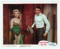 1m040 BUS STOP color 8x10 still '56 full-length cowboy Don Murray w/ sexy showgirl Marilyn Monroe!
