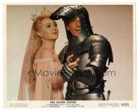 1m052 COURT JESTER color 8x10 still '55 c/u of Danny Kaye in armor with Princess Angela Lansbury!