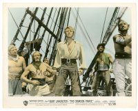 1m053 CRIMSON PIRATE color 8x10 still '52 image of swashbuckler Burt Lancaster & Nick Cravat on ship